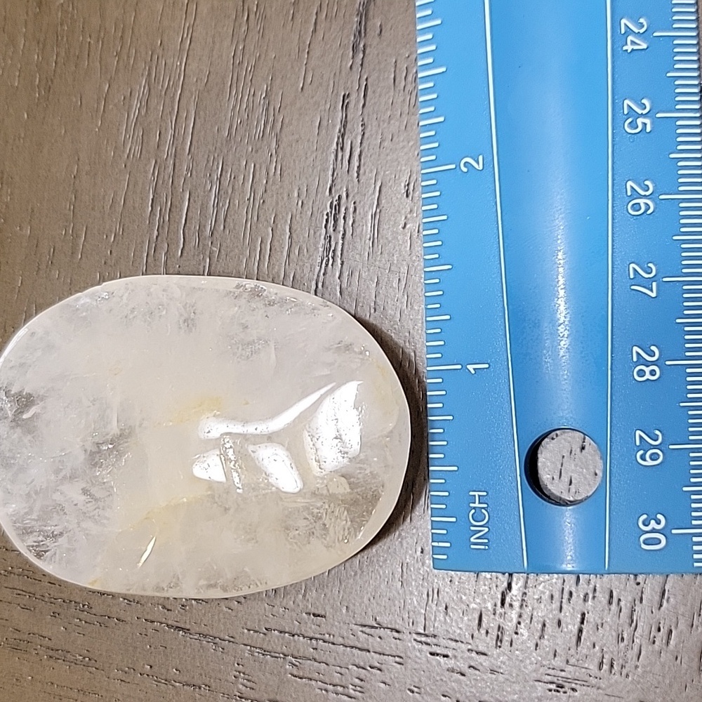 Polished Clear Quartz Palm Stone Crystal - Picture 5 of 6